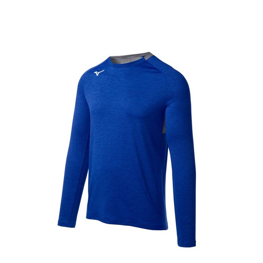 Maglie Running Mizuno Alpha Long Sleeve Uomo - Blu Reale - 95831-DUVL